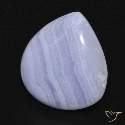 Calcedônia Azul claro Natural 17.84ct, Formato de pêra, Opaco
