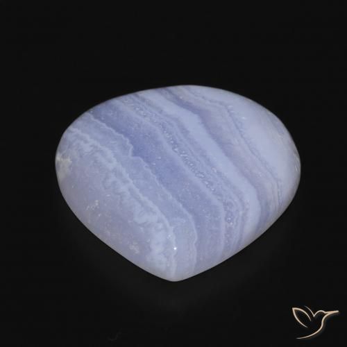 Calcedônia Azul claro Natural 17.84ct, Formato de pêra, Opaco
