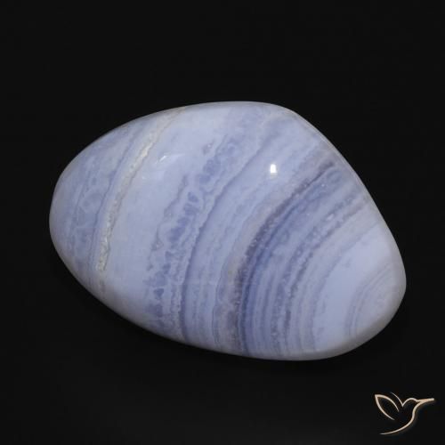 Calcedônia Azul claro Natural 13.45ct, Formato de pêra, Opaco