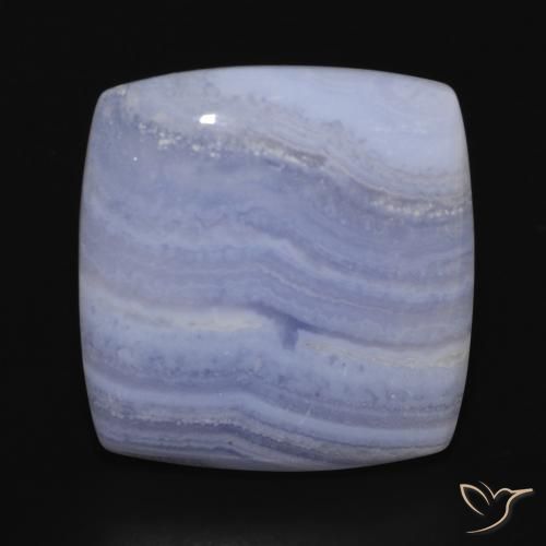 21.68ct Natural Violeta Azul Calcedônia, Almofada, Opaco