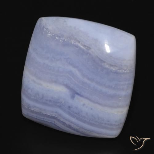 Calcedônia Violeta Azul Natural 21.68ct, Almofada, Opaco