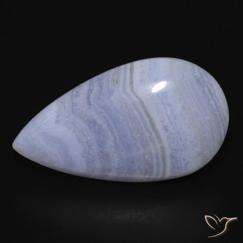 17.74ct Natural Violeta Azul Calcedônia, Formato de pêra, Opaco
