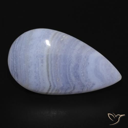 Calcedônia Violeta Azul Natural 17.74ct, Formato de pêra, Opaco