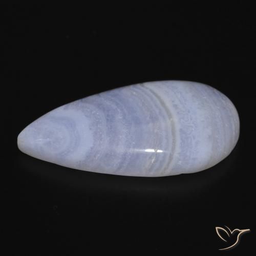 Calcedônia Violeta Azul Natural 17.74ct, Formato de pêra, Opaco