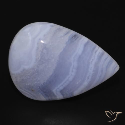 Calcedônia Violeta Azul Natural 21.94ct, Formato de pêra, Opaco