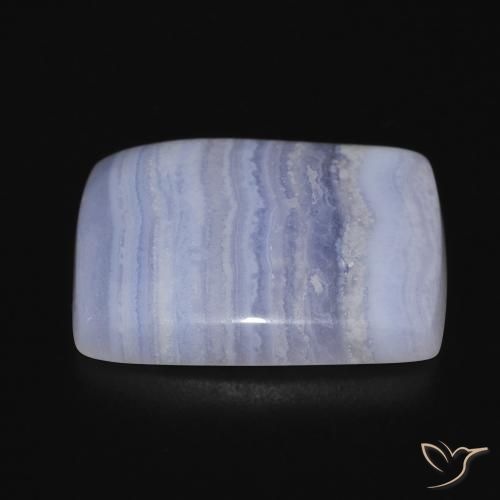 Calcedônia Azul púrpura claro Natural 20.03ct, Almofada, Opaco
