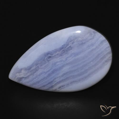 17.03ct Natural Violeta Azul Calcedônia, Formato de pêra, Opaco