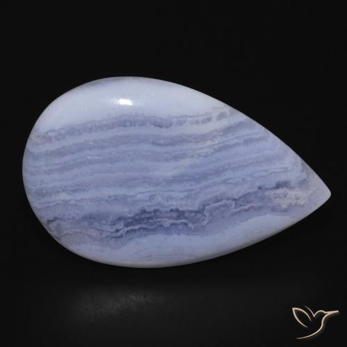 Calcedônia Violeta Azul Natural 17.03ct, Formato de pêra, Opaco
