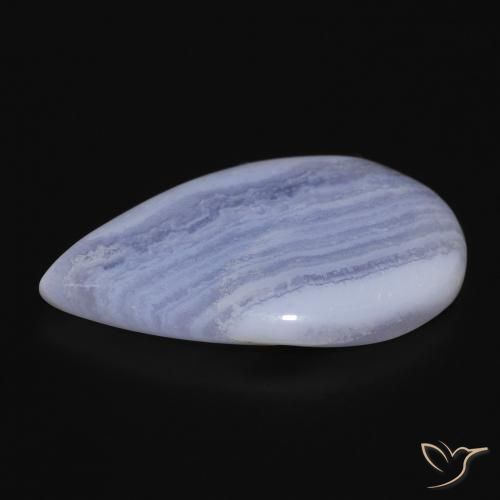 Calcedônia Violeta Azul Natural 17.03ct, Formato de pêra, Opaco