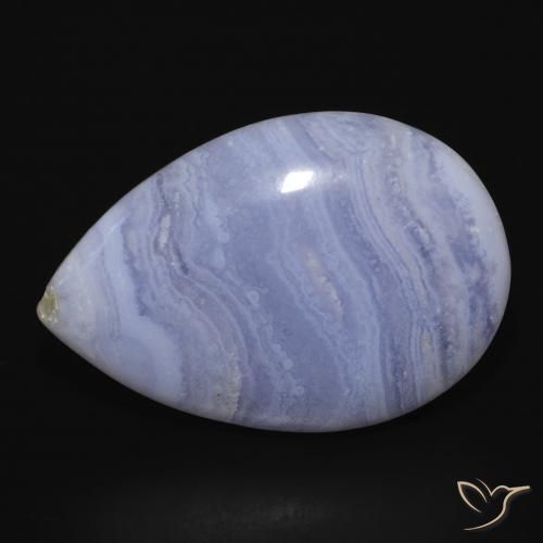 22.97ct Natural Violeta Azul Calcedônia, Formato de pêra, Opaco