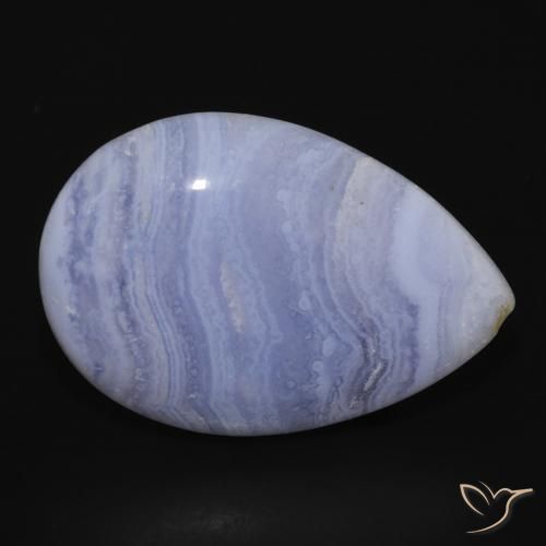 Calcedônia Violeta Azul Natural 22.97ct, Formato de pêra, Opaco