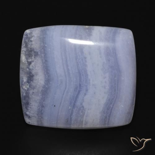 18.27ct Natural Violeta Azul Calcedônia, Almofada, Opaco