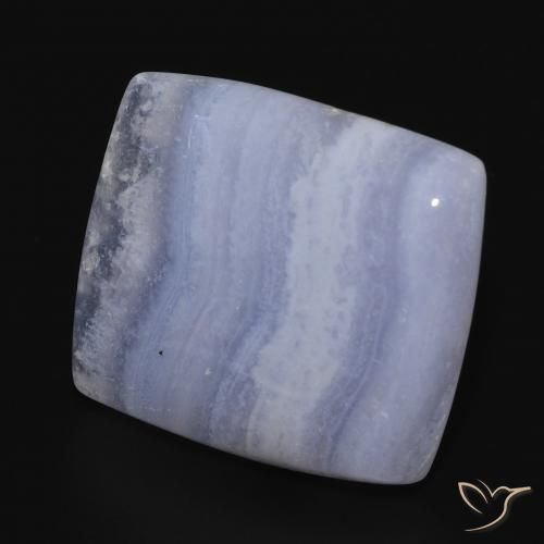 Calcedônia Violeta Azul Natural 18.27ct, Almofada, Opaco