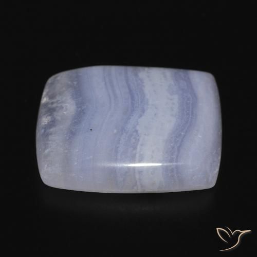 Calcedônia Violeta Azul Natural 18.27ct, Almofada, Opaco