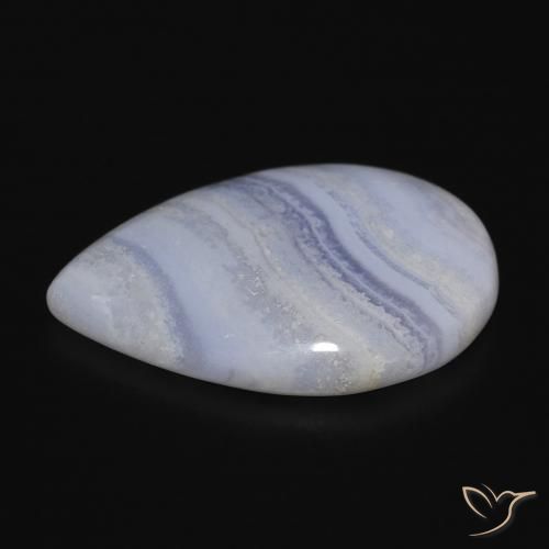 Calcedônia céu azul claro Natural 17.82ct, Formato de pêra, Opaco