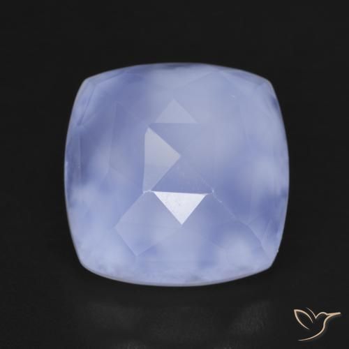 6.86ct Natural Azul arroxeado Calcedônia, Almofada, Translúcido