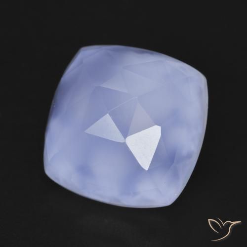 Calcedônia Azul arroxeado Natural 6.86ct, Almofada, Translúcido