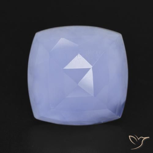 6.81ct Natural Azul arroxeado Calcedônia, Almofada, Translúcido