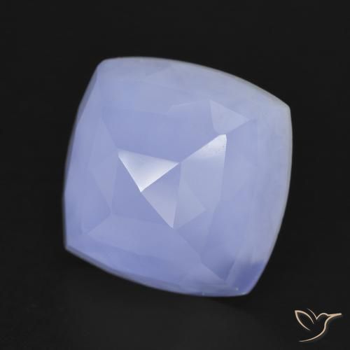 Calcedônia Azul arroxeado Natural 6.81ct, Almofada, Translúcido