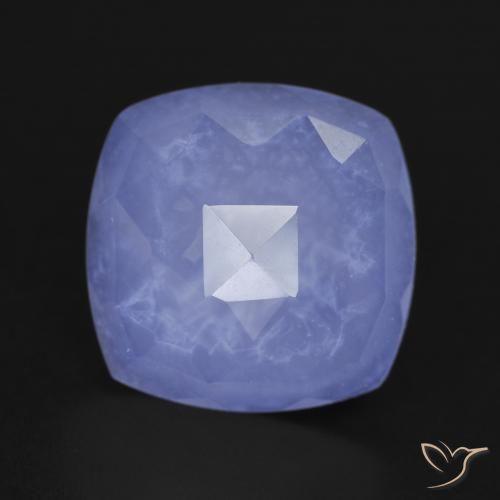 6.17ct Natural Azul arroxeado Calcedônia, Almofada, Translúcido