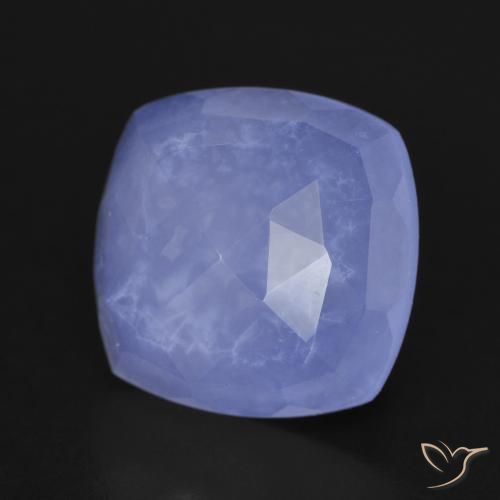 Calcedônia Azul arroxeado Natural 6.17ct, Almofada, Translúcido