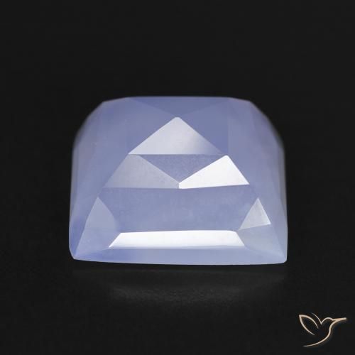 Calcedônia Azul arroxeado Natural 6.90ct, Quadrado, Translúcido