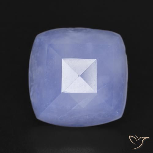 6.33ct Natural Azul arroxeado Calcedônia, Almofada, Translúcido
