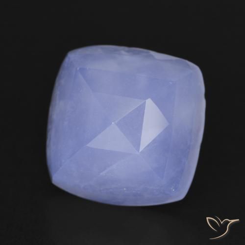 Calcedônia Azul arroxeado Natural 6.33ct, Almofada, Translúcido