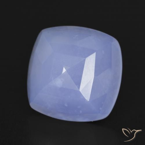 Calcedônia Azul arroxeado Natural 6.63ct, Almofada, Translúcido
