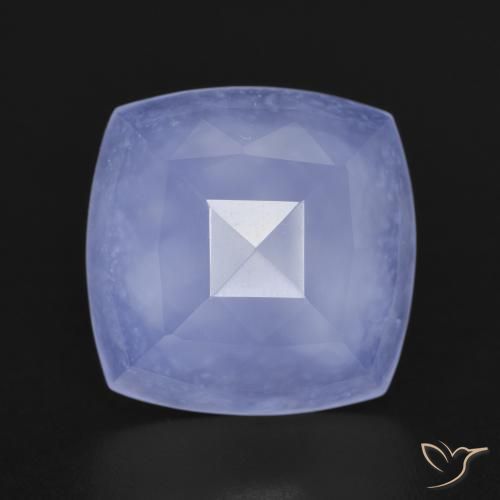 6.40ct Natural Azul arroxeado Calcedônia, Almofada, Translúcido