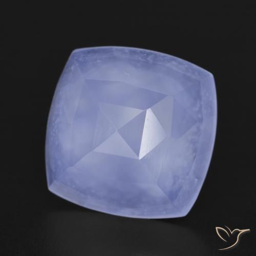 Calcedônia Azul arroxeado Natural 6.40ct, Almofada, Translúcido
