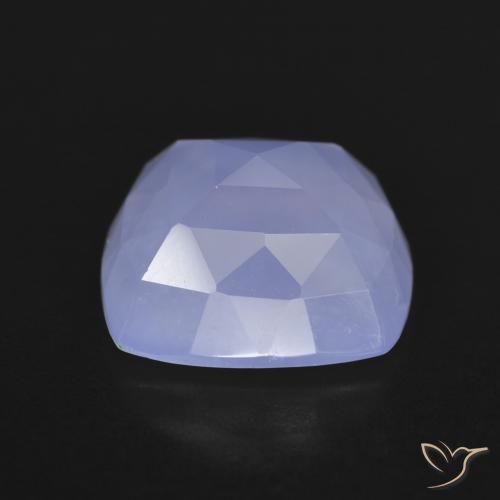 Calcedônia Azul arroxeado Natural 6.40ct, Almofada, Translúcido