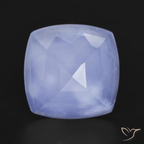 6.70ct Natural Azul arroxeado Calcedônia, Almofada, Translúcido