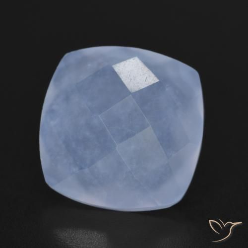 Calcedônia Azul arroxeado Natural 6.33ct, Almofada, Translúcido