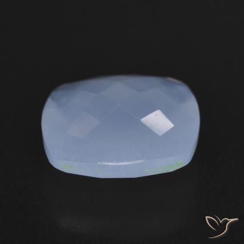 Calcedônia Azul arroxeado Natural 5.40ct, Almofada, Translúcido