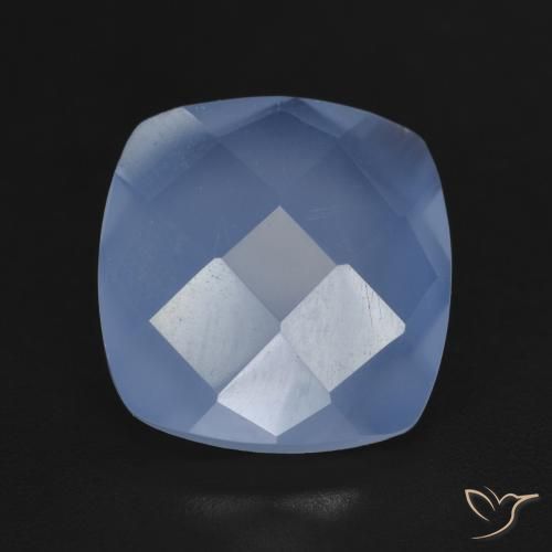5.21ct Natural Azul arroxeado Calcedônia, Almofada, Translúcido