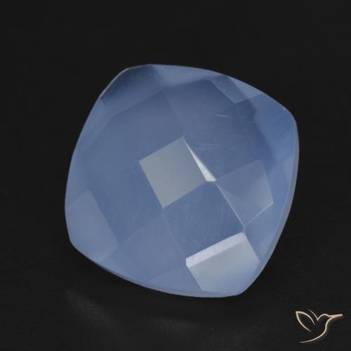 Calcedônia Azul arroxeado Natural 5.21ct, Almofada, Translúcido