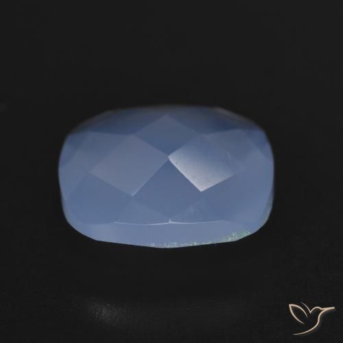 Calcedônia Azul arroxeado Natural 5.21ct, Almofada, Translúcido