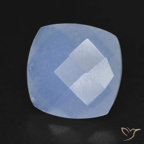 Calcedônia Azul arroxeado Natural 5.42ct, Almofada, Translúcido