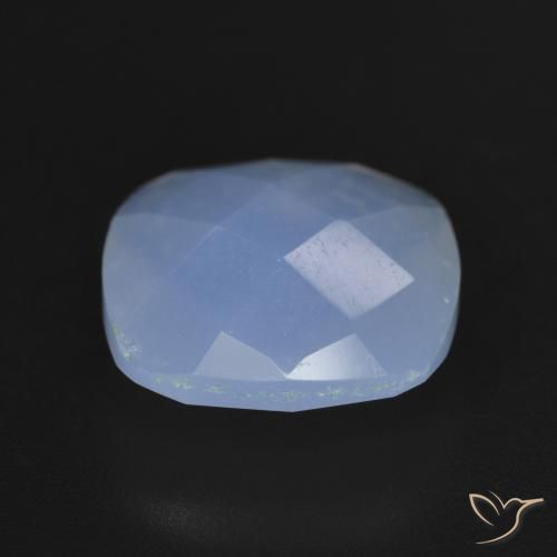 Calcedônia Azul arroxeado Natural 5.42ct, Almofada, Translúcido
