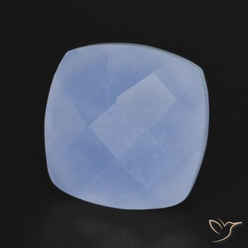 Calcedônia Azul arroxeado Natural 6.76ct, Almofada, Translúcido