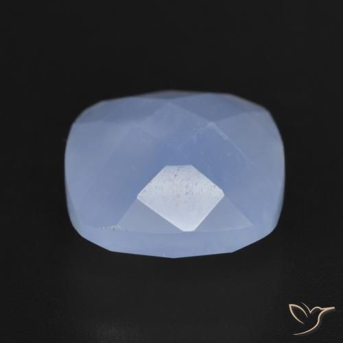 Calcedônia Azul arroxeado Natural 6.76ct, Almofada, Translúcido