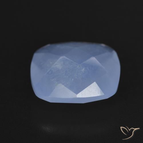 Calcedônia Azul arroxeado Natural 4.73ct, Almofada, Translúcido