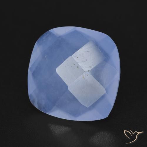 Calcedônia Azul arroxeado Natural 4.34ct, Almofada, Translúcido