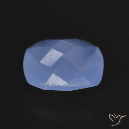 Calcedônia Azul arroxeado Natural 4.34ct, Almofada, Translúcido