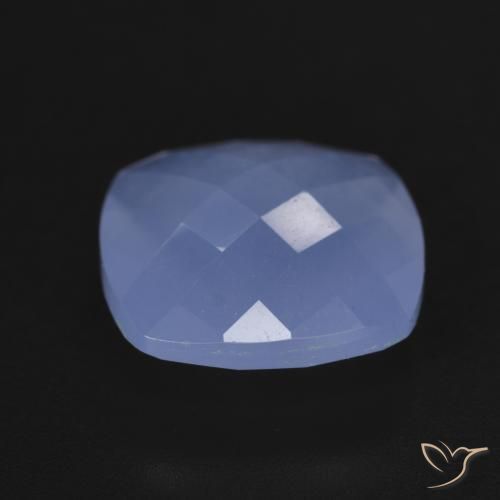 Calcedônia Azul arroxeado Natural 5.72ct, Almofada, Translúcido