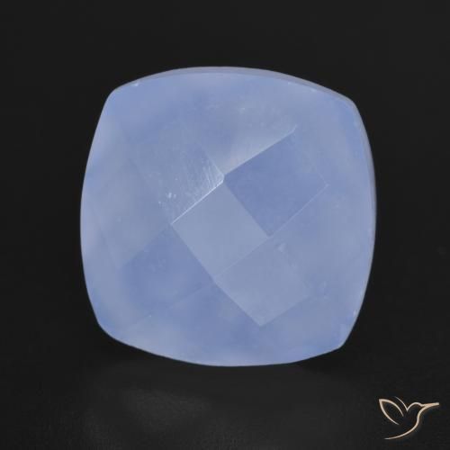 Calcedônia Azul arroxeado Natural 6.55ct, Almofada, Translúcido