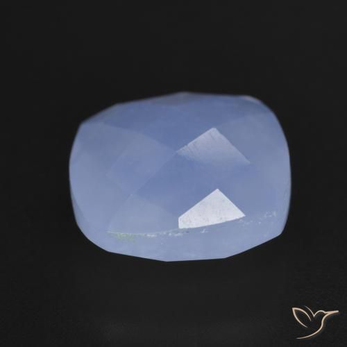 Calcedônia Azul arroxeado Natural 6.55ct, Almofada, Translúcido