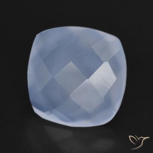 Calcedônia Azul arroxeado Natural 5.83ct, Almofada, Translúcido