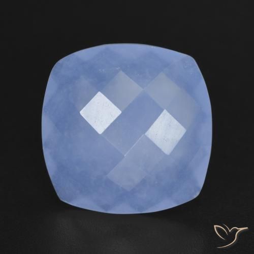 4.91ct Natural Azul arroxeado Calcedônia, Almofada, Translúcido